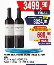 Maxiconsumo Benjamin - vino benjamin varietales oferta
