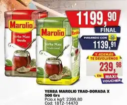 Maxiconsumo Marolio - yerba marolio trad-dorada x 500 grs oferta