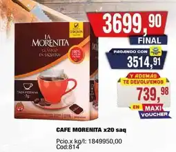 Maxiconsumo La morenita - cafe morenita x20 saq oferta