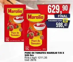 Maxiconsumo Marolio - pure de tomates t/b x 520 grs oferta