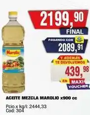Maxiconsumo Marolio - aceite mezcla x900 cc oferta