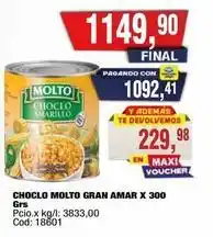 Maxiconsumo Molto - choclo molto gran amar x 300 grs oferta