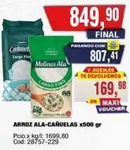Maxiconsumo Molinos ala - arroz ala-cañuelas x500 gr oferta
