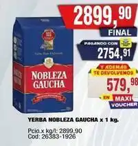Maxiconsumo Nobleza gaucha - yerba mate gaucha x 1 kg oferta