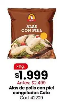 Coto Coto - alas de pollo con piel congeladas oferta