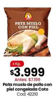 Coto Coto - pata muslo de pollo con piel congelada oferta