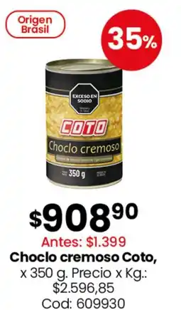 Coto Coto - choclo cremoso oferta