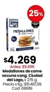Coto Ciudad del lago - medallones de carne vacuna cong oferta