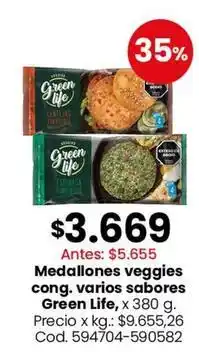 Coto Green life - medallones veggies cong. varios sabores oferta