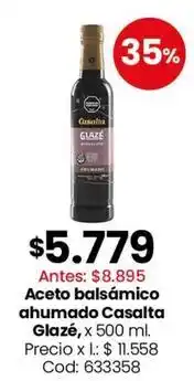 Coto Casalta - aceto balsámico ahumado glazé, x 500 ml. cod: 633358 oferta