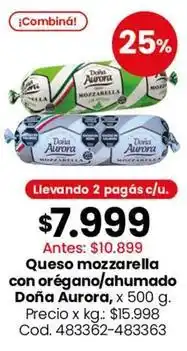 Coto Doña aurora - queso mozzarella con orégano/ahumado oferta