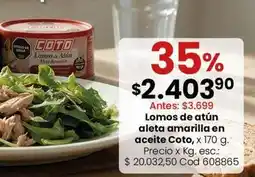Coto Coto - lomos de atún aleta amarilla en aceite oferta