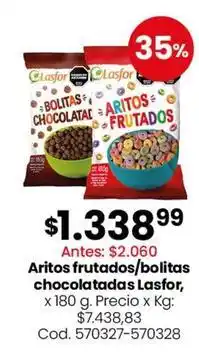 Coto Lasfor - aritos frutados/bolitas chocolatadas oferta
