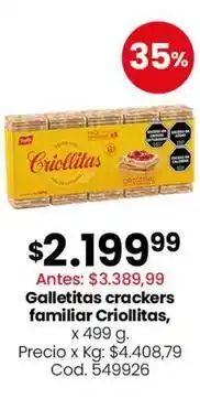Coto Criollitas - galletitas crackers familiar oferta