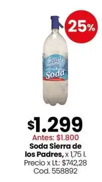 Coto Sierra de los padres - soda , x 1,75 l. cod. 558892 oferta