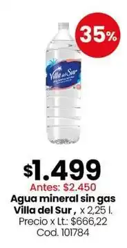Coto Villa del sur - agua mineral sin gas oferta