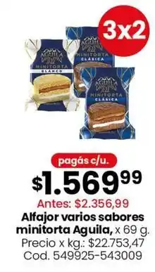Coto Aguila - alfajor varios sabores minitorta oferta