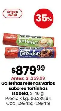 Coto Origen - galletitas rellenas varios sabores tortinhas oferta