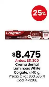 Coto Colgate - crema dental luminous white oferta