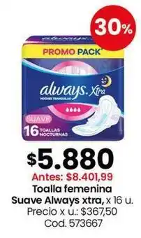 Coto Always - toalla femenina suave xtra, x 16 u oferta