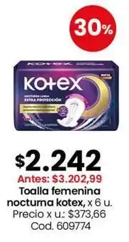 Coto Kotex - toalla femenina nocturna, x 6 u. cod. 609774 oferta