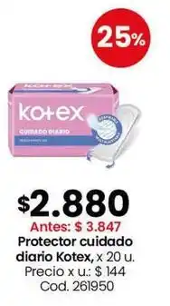 Coto Kotex - protector cuidado diario, x 20 u oferta