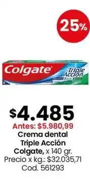 Coto Colgate - crema dental triple acción oferta