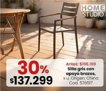 Origen - silla gris con apoyo brazos, x u. : china cod. 576517