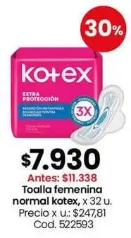 Coto Kotex - toalla femenina normal, x 32 u oferta