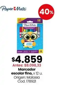 Coto Paper mate - marcador escolar fino, x 12 u oferta