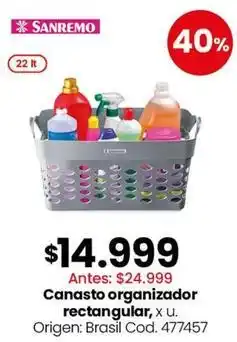 Coto Origen - canasto organizador rectangular oferta