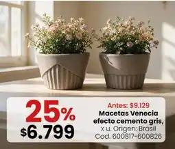 Coto Venecia - macetas efecto cemento gris oferta