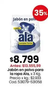 Coto Ala - jabón en polvo para la ropa, x 3 kg. cod. 531079-531058 oferta