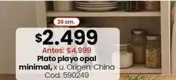 Coto Origen - plato playo opal minimal, x u. cod. 590249 oferta