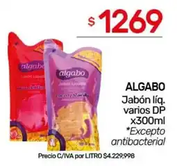 Nini Mayorista Algabo jabón líq. varios dp oferta