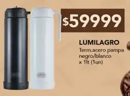 Nini Mayorista Lumilagro term.acero pampa negro/blanco oferta