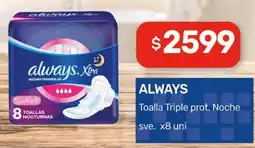 Nini Mayorista Always toalla triple prot. noche oferta