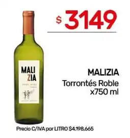 Nini Mayorista Malizia torrontes roble oferta