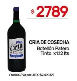 Nini Mayorista Cria de cosecha botellón patero tinto oferta