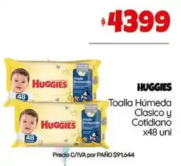 Nini Mayorista Huggies toalla húmeda clasico y cotidiano oferta