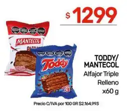 Nini Mayorista Toddy/Mantecol alfajor triple relleno oferta