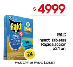 Nini Mayorista Raid insect. tabletas rapida accion oferta