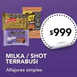 Nini Mayorista Milka / Shot Terrabusi alfajores simples oferta