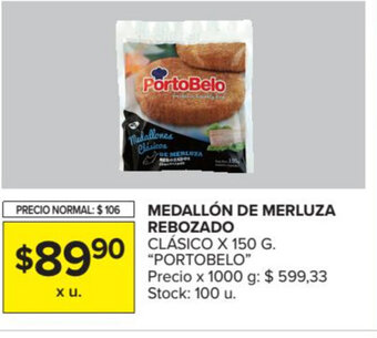 Carrefour Portobelo Medallón de Merluza Rebozado Clásico x 150g oferta
