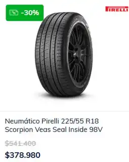 Norauto Neumático pirelli 225/55 r18 scorpion veas seal inside 98v $541.400 $378.980 oferta