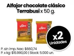 Changomas Terrabusi alfajor chocolate clásico oferta