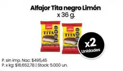 Changomas Tita alfajor negro limón oferta