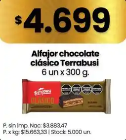 Changomas Terrabusi alfajor chocolate clásico oferta