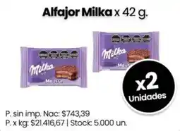 Changomas Milka alfajor oferta