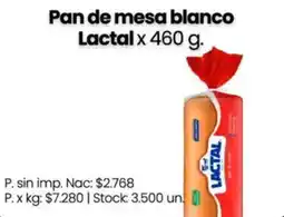 Changomas Lactal pan de mesa blanco oferta